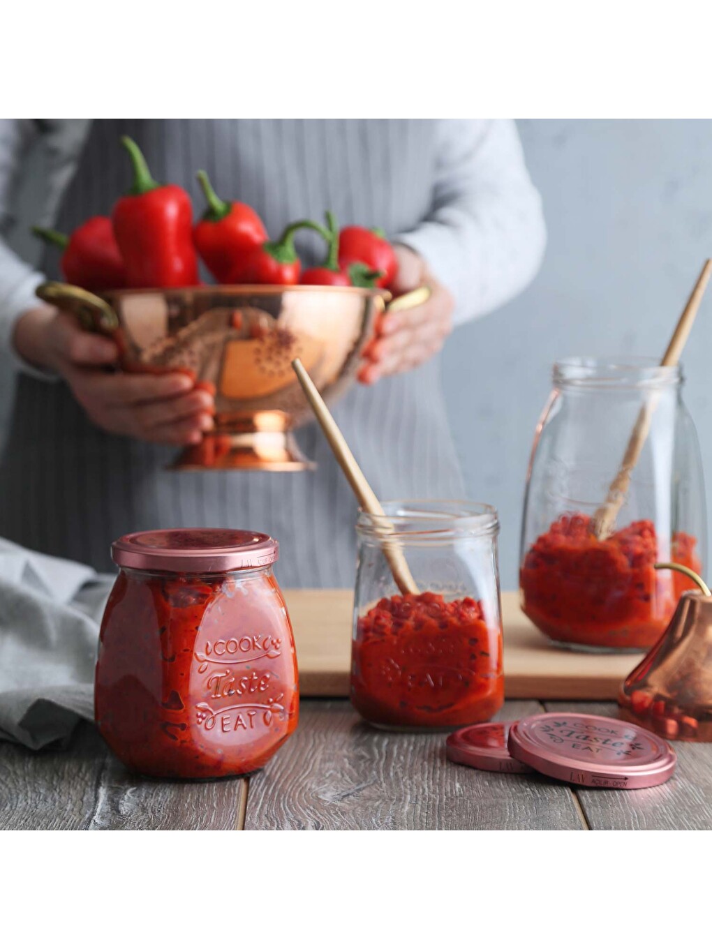 Renksiz Tasty Cam Kavanoz 6'lı Orta Boy 550 Ml Metal Kapaklı (erzak Saklama/turşu Kavanozu )-2