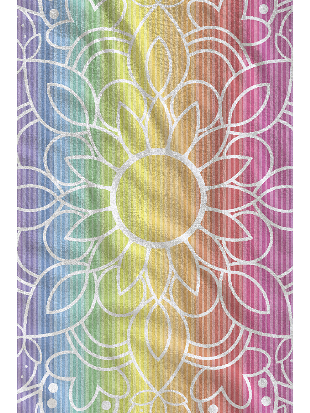 Pembe Pastel Mandala Geometrik Desenli 70x150 Cm Dijital Baskılı Plaj Ve Banyo Havlusu-1