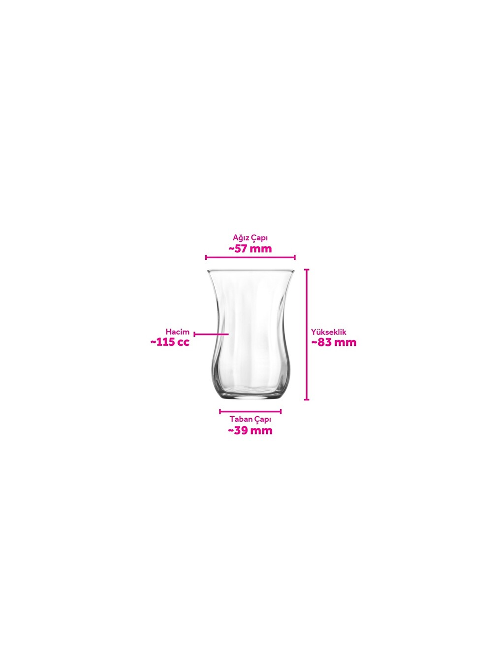 Renksiz Klasik Cam Çay Bardağı 12 Kişilik 115 Ml-3