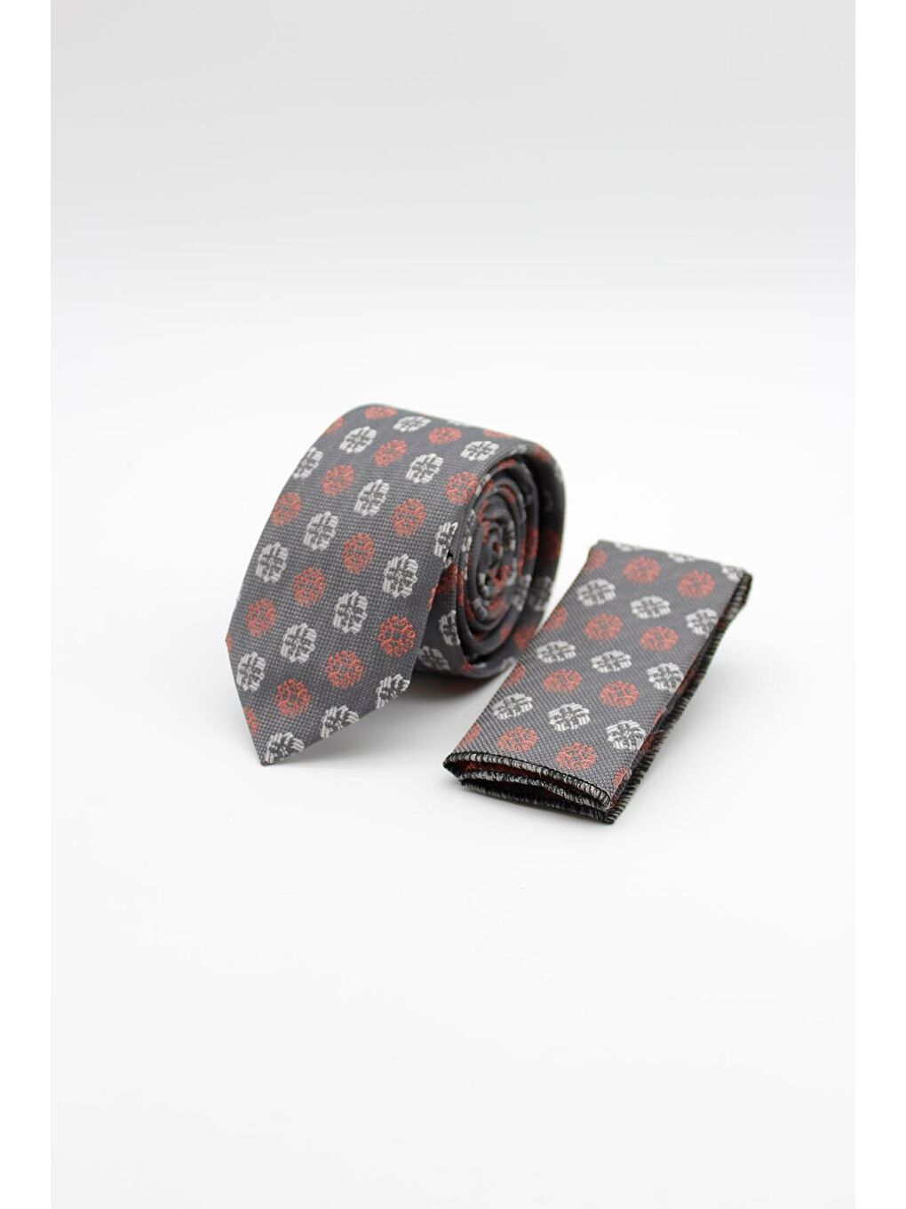 Gri 6 Cm Desenli Kravat 1090235107