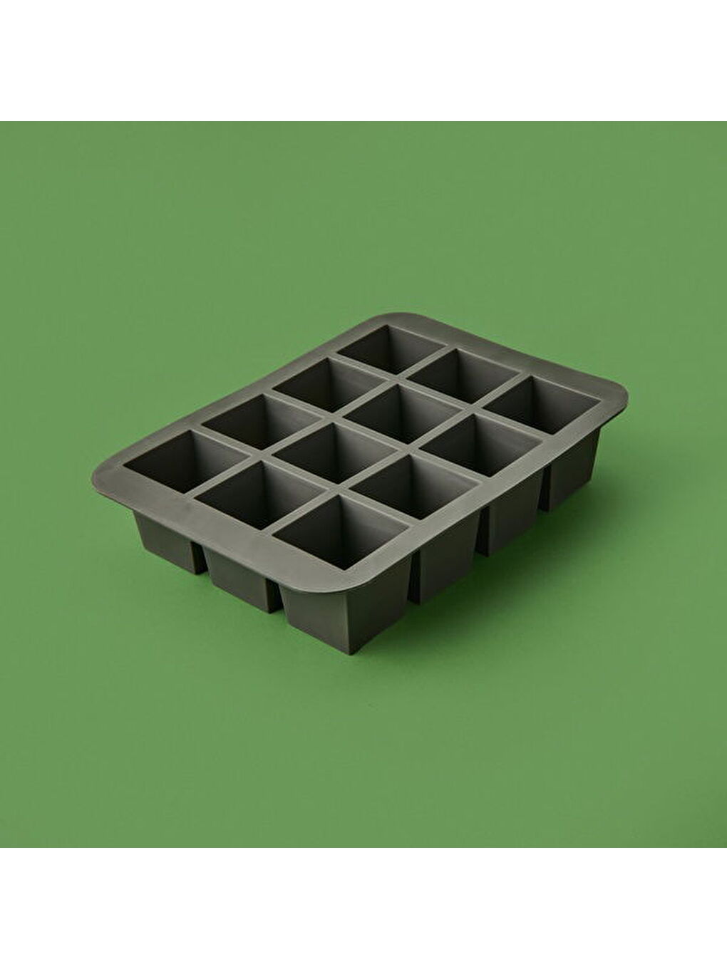 12'li Silikon Buz Kalıbı - Siyah - 19,5x14 cm-1