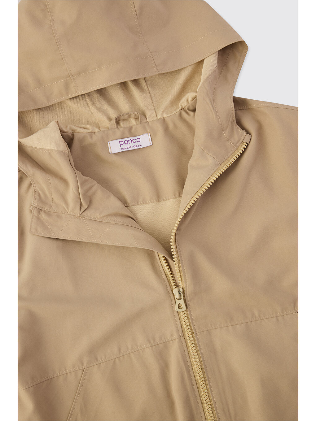 Erkek Çocuk Kapüşonlu Bej Yağmurluk-2