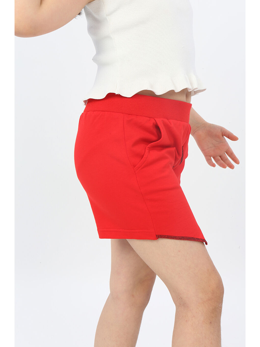 Kırmızı Kız Çocuk Mood It S A Good Nakışlı Şort-3