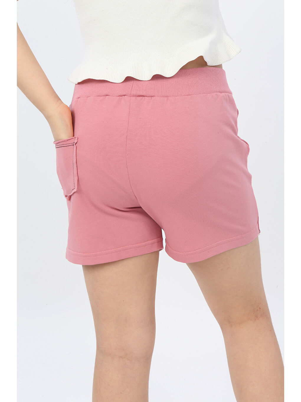 Pembe Kız Çocuk Mood It S A Good Nakışlı Şort-4