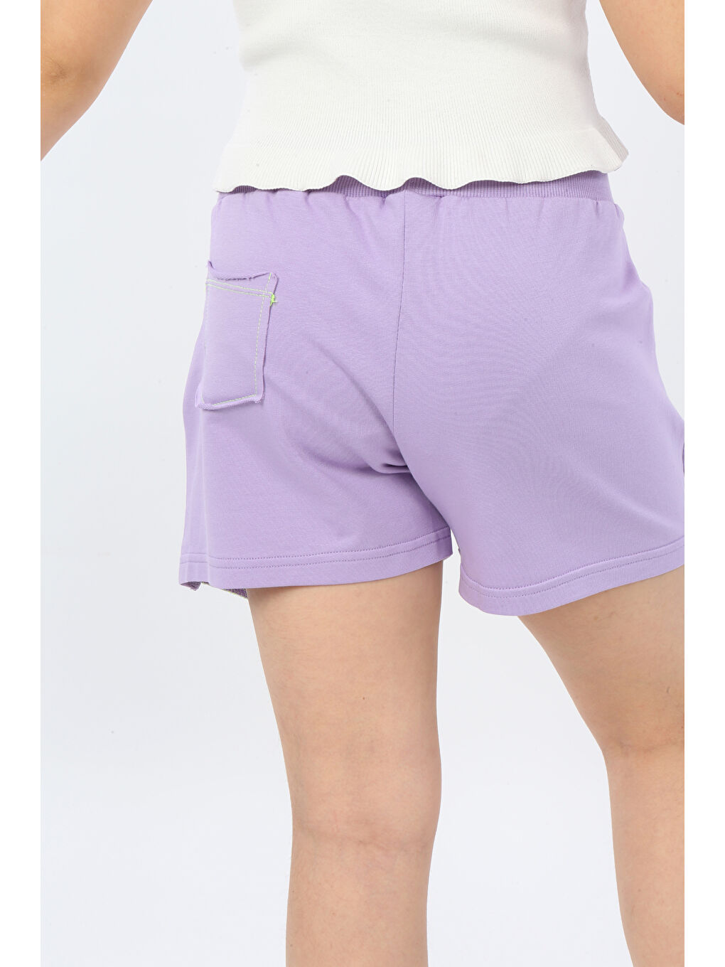 Lila Kız Çocuk Mood It S A Good Nakışlı Şort-3