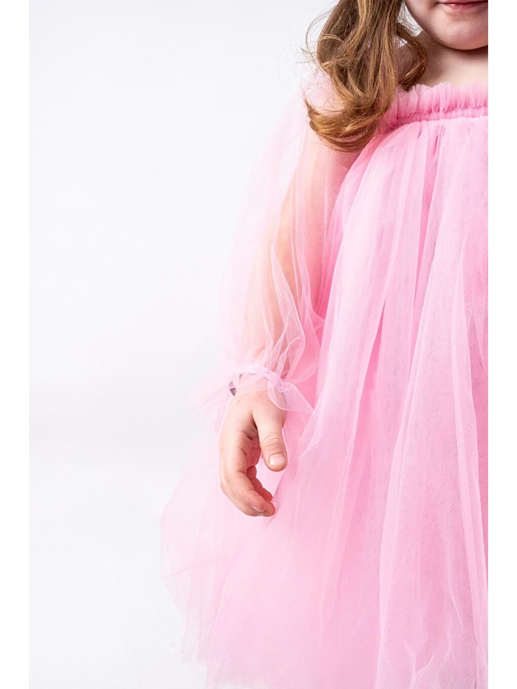 Pembe Tül Kız Çocuk Elbise   Özel Ve Doğum Günü Elbisesi-2