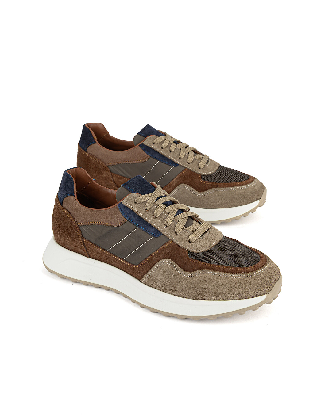 Bej Erkek Hakiki Deri Sneaker 1631026z2022 Kum-1