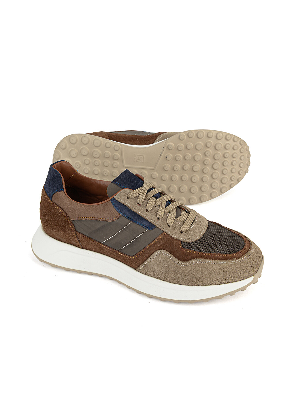 Bej Erkek Hakiki Deri Sneaker 1631026z2022 Kum-3