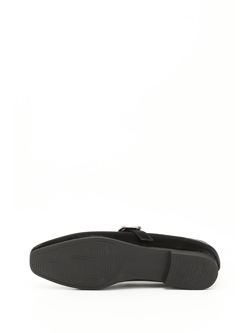 Siyah Kadın KOYU SİYAH Taşlı Bilekten Bağlı Babet-3