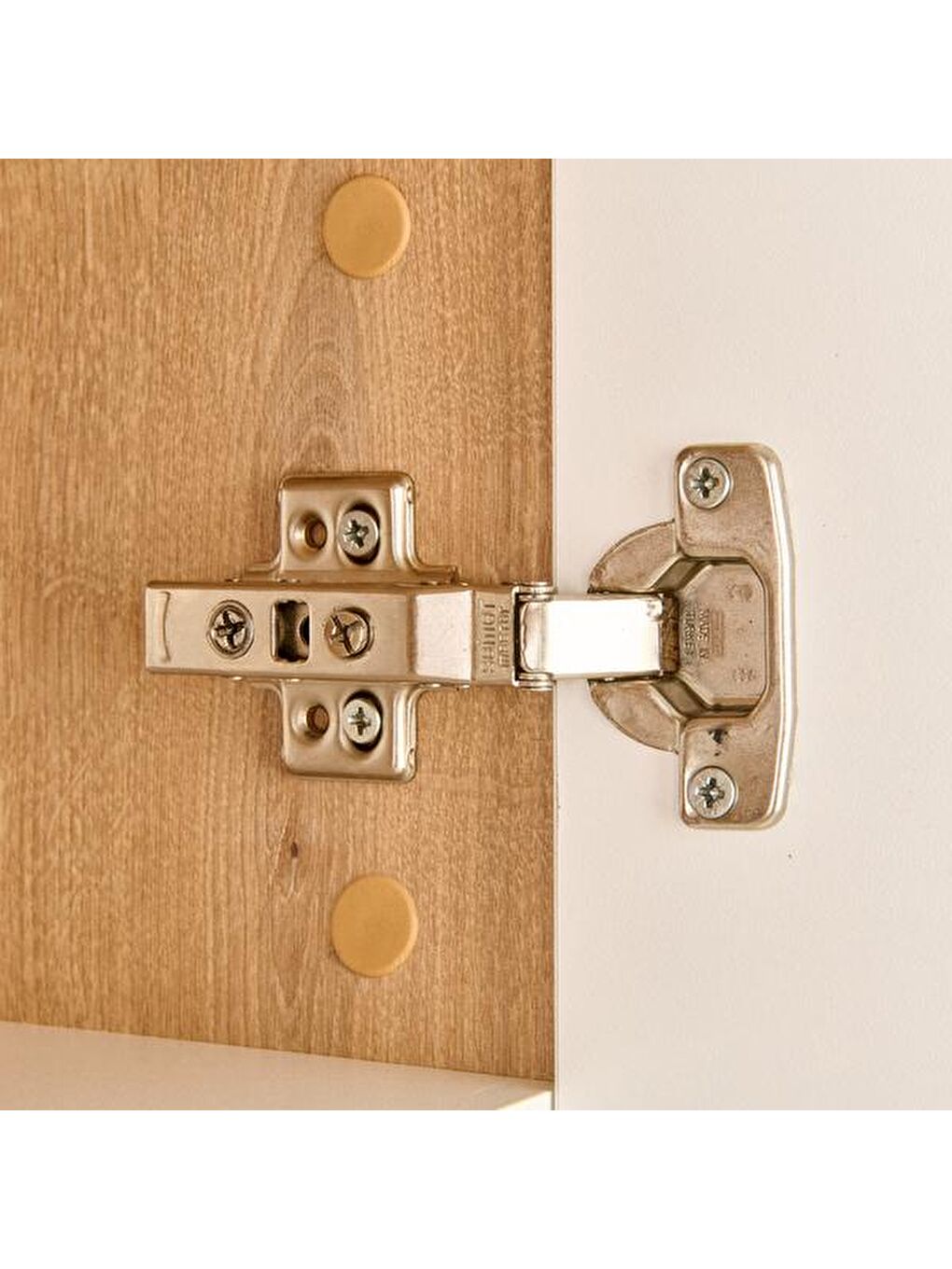 Kahverengi Modern Baskılı Çok Amaçlı Dolap - Beyaz / Safir Meşe - 136 cm-3