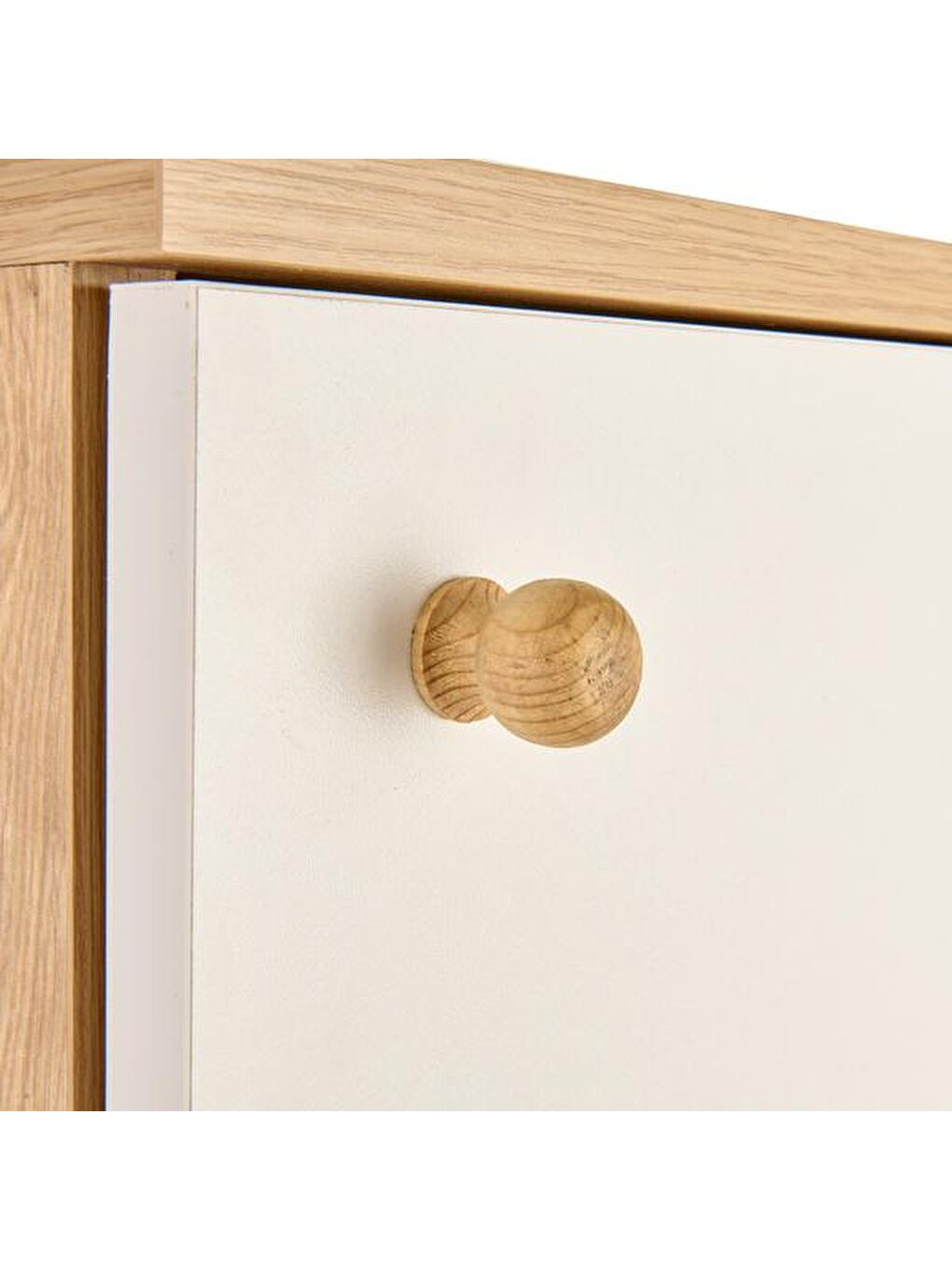 Kahverengi Modern Baskılı Çok Amaçlı Dolap - Beyaz / Safir Meşe - 136 cm-7