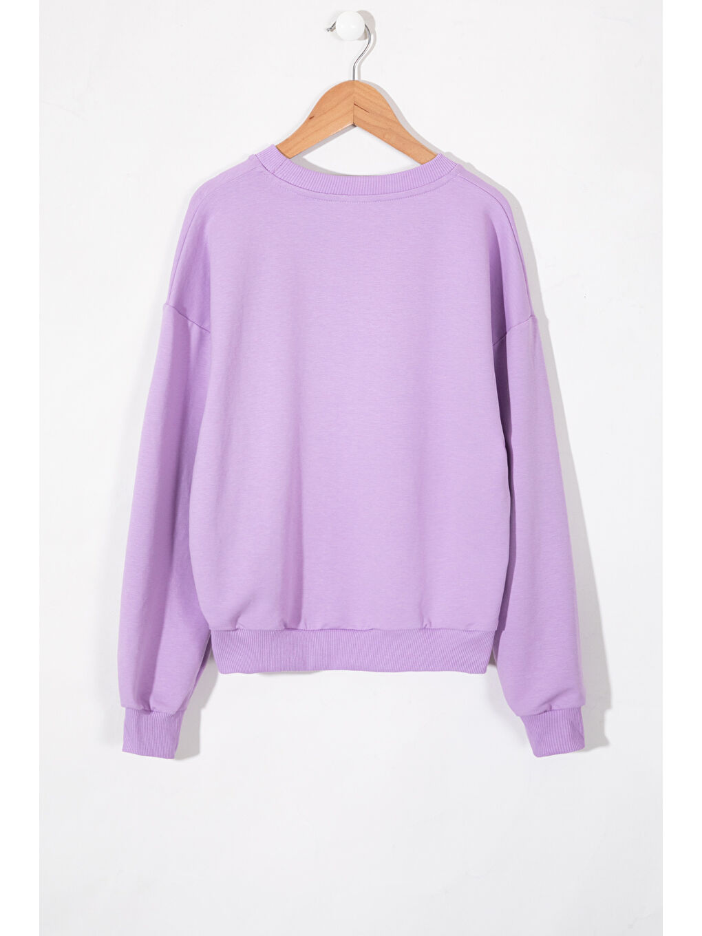 Cansın Mini Lila Kalp Kabartmalı Bisiklet Yaka Kız Çocuk Sweatshirt 19665 - 2