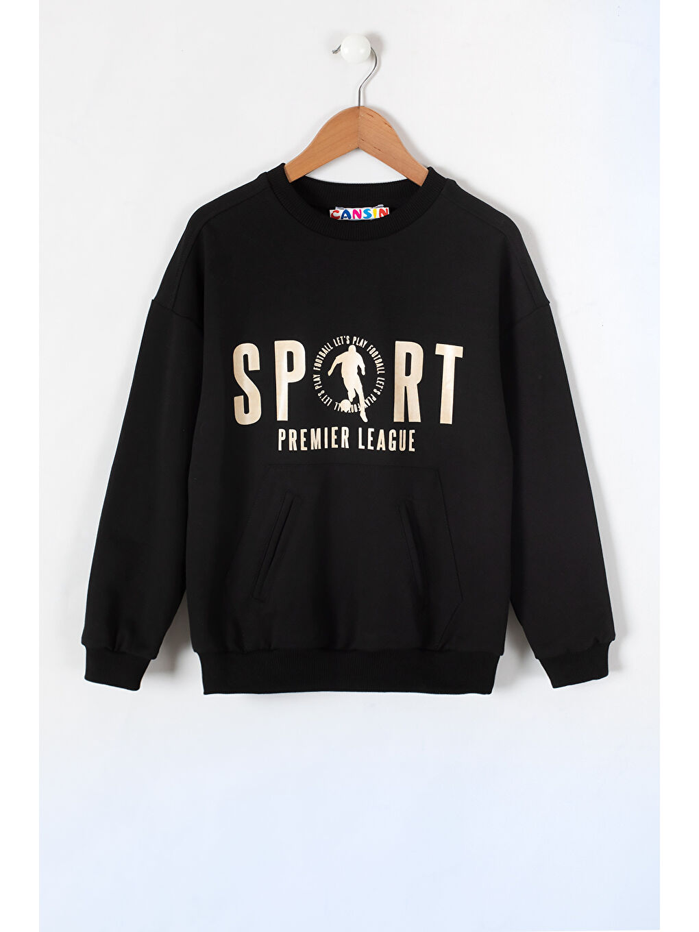 Cansın Mini Siyah Sport Yazı Baskılı Bisiklet Yaka Erkek Çocuk Sweatshirt 19641