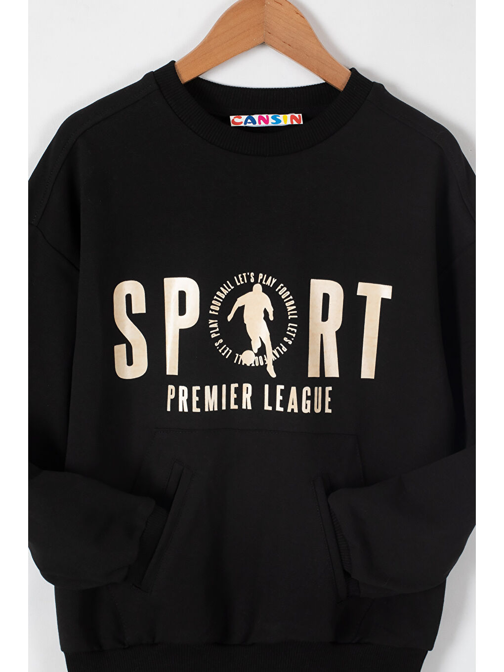 Cansın Mini Siyah Sport Yazı Baskılı Bisiklet Yaka Erkek Çocuk Sweatshirt 19641 - 1