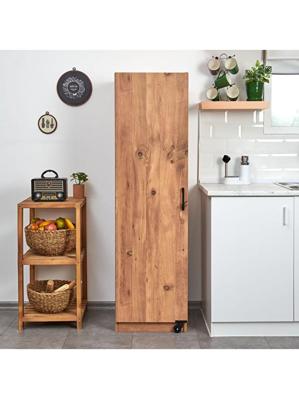 Kahverengi Tek Kapaklı Boy Kiler Dolabı - Atlantik Çam-6