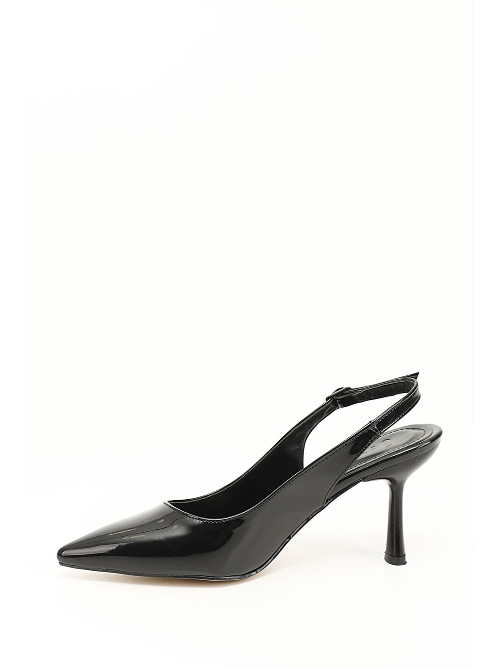 Kırmızı Kadın BAKIR-SİYAH Sivri Burun Kadeh Ökçe Arkası Açık Ayakkabı-2