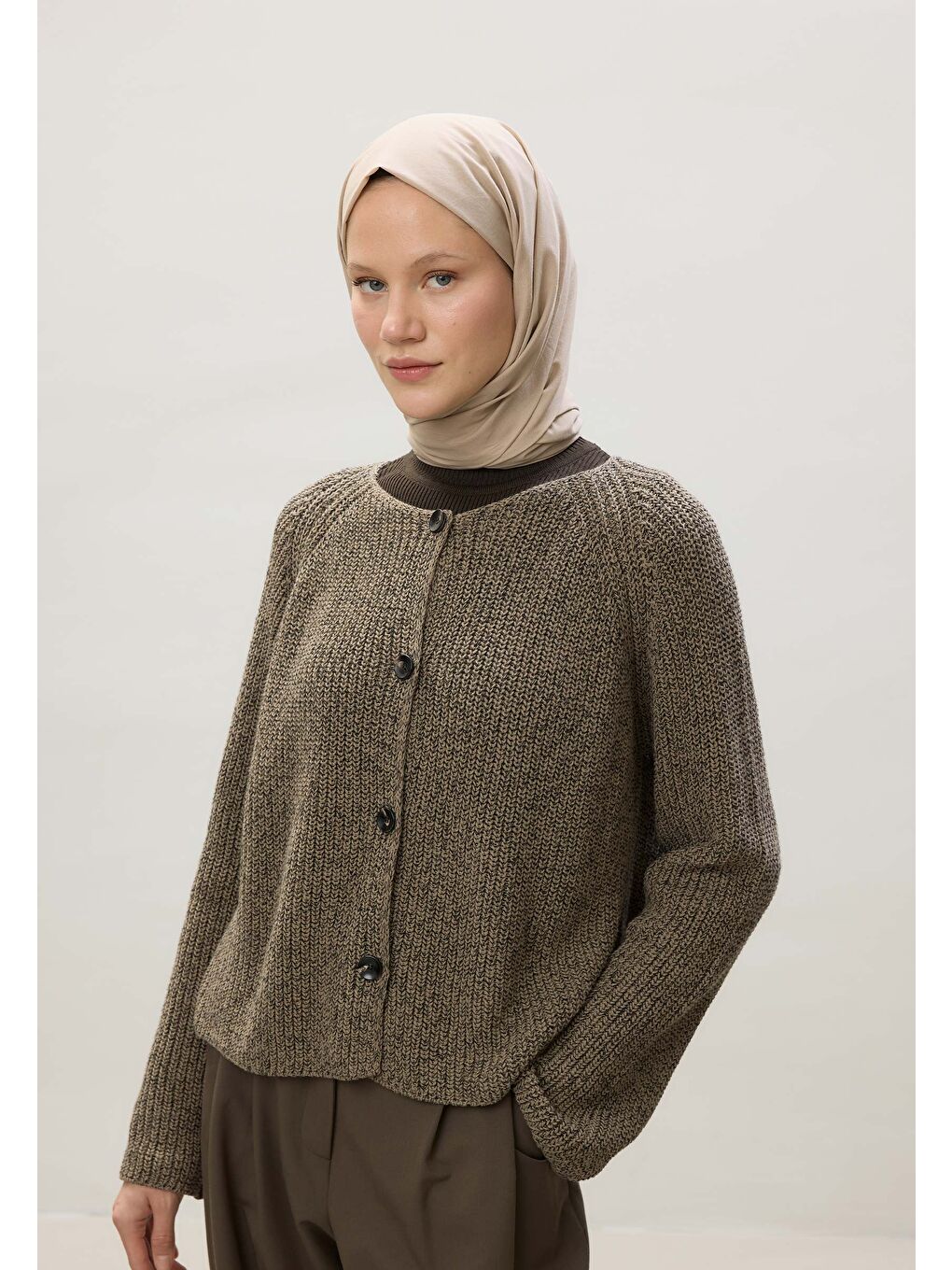 Bej İnce Pamuk Vual Şal Çakıl Taşı-4