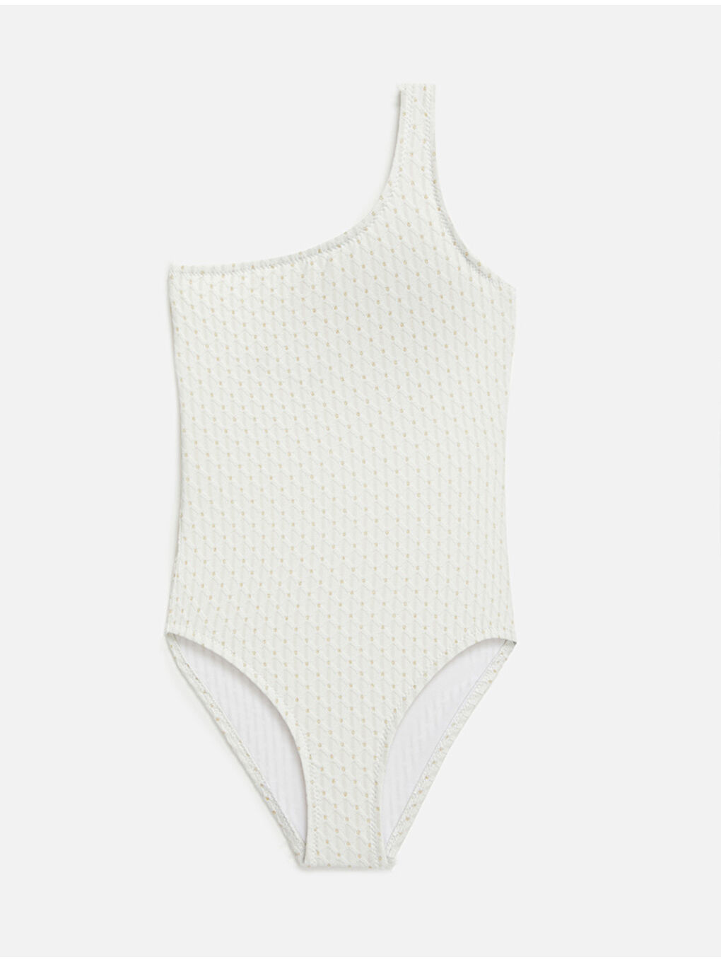 Moeva Kız Çocuk Tek Omuz Beyaz Mayo