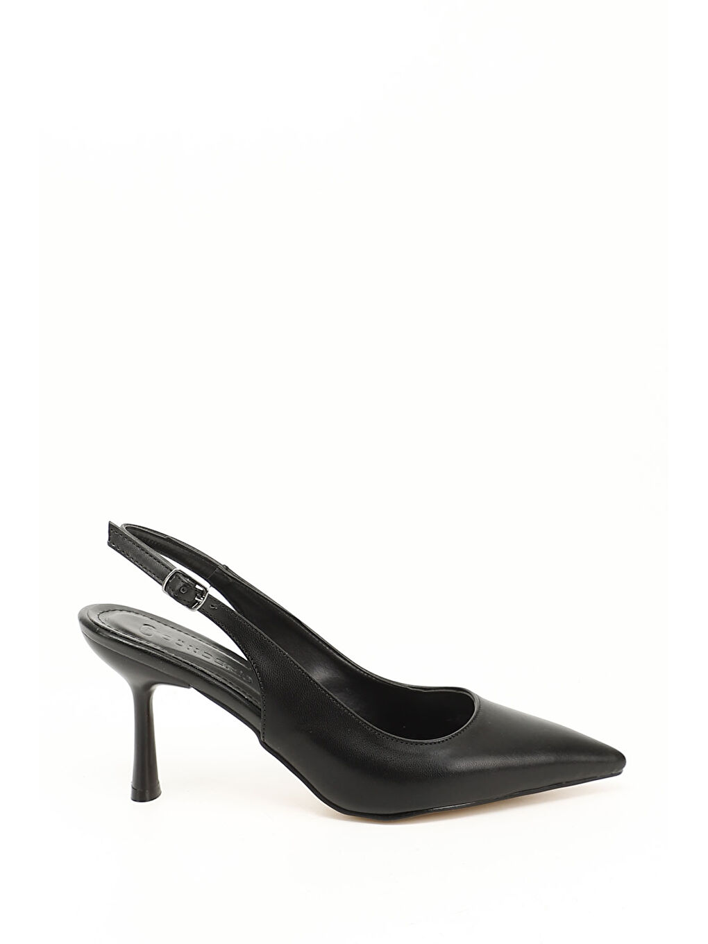 Mor Kadın ZÜMRÜT-SİYAH Sivri Burun Kadeh Ökçe Arkası Açık Ayakkabı