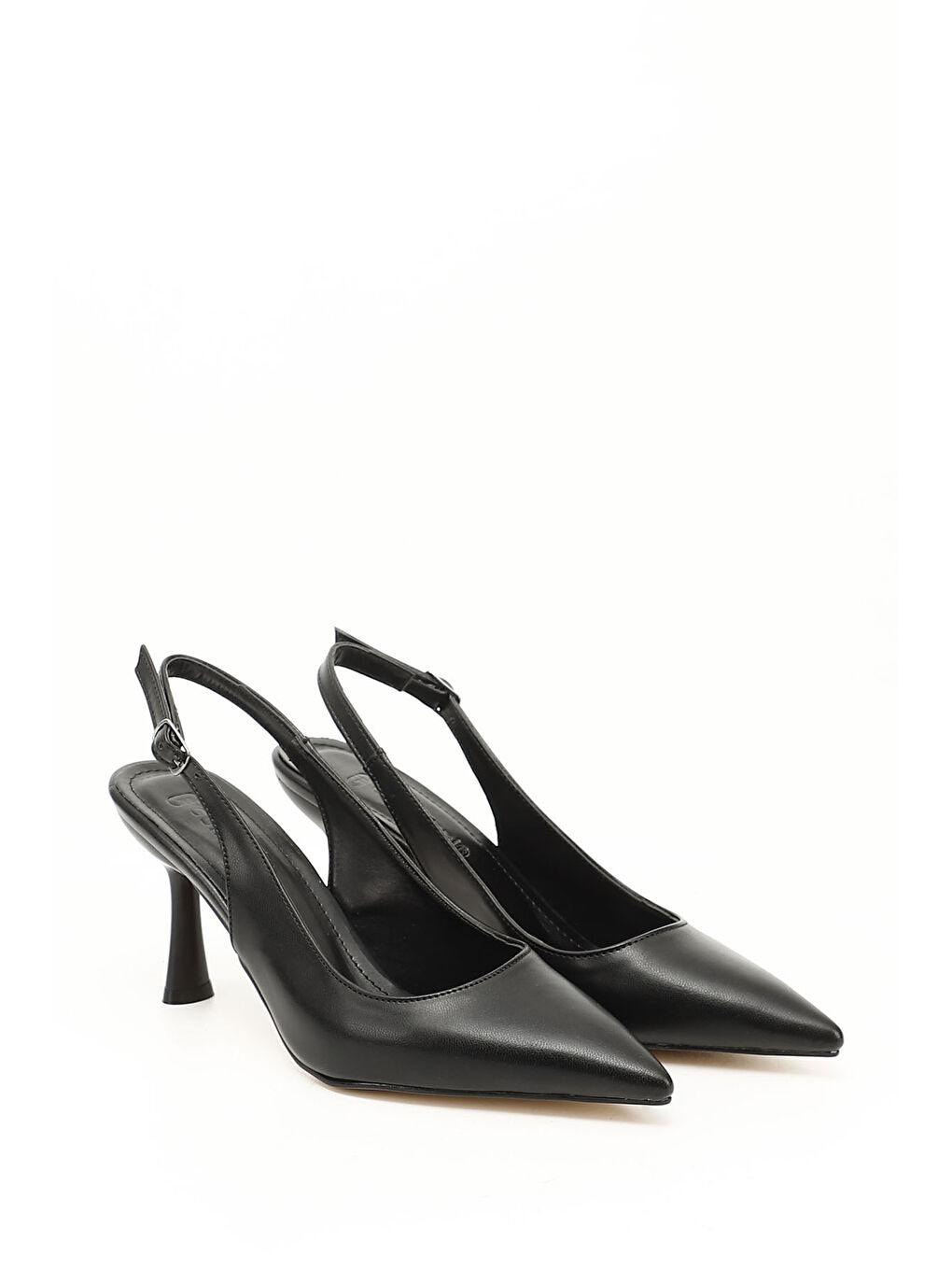 Mor Kadın ZÜMRÜT-SİYAH Sivri Burun Kadeh Ökçe Arkası Açık Ayakkabı-1