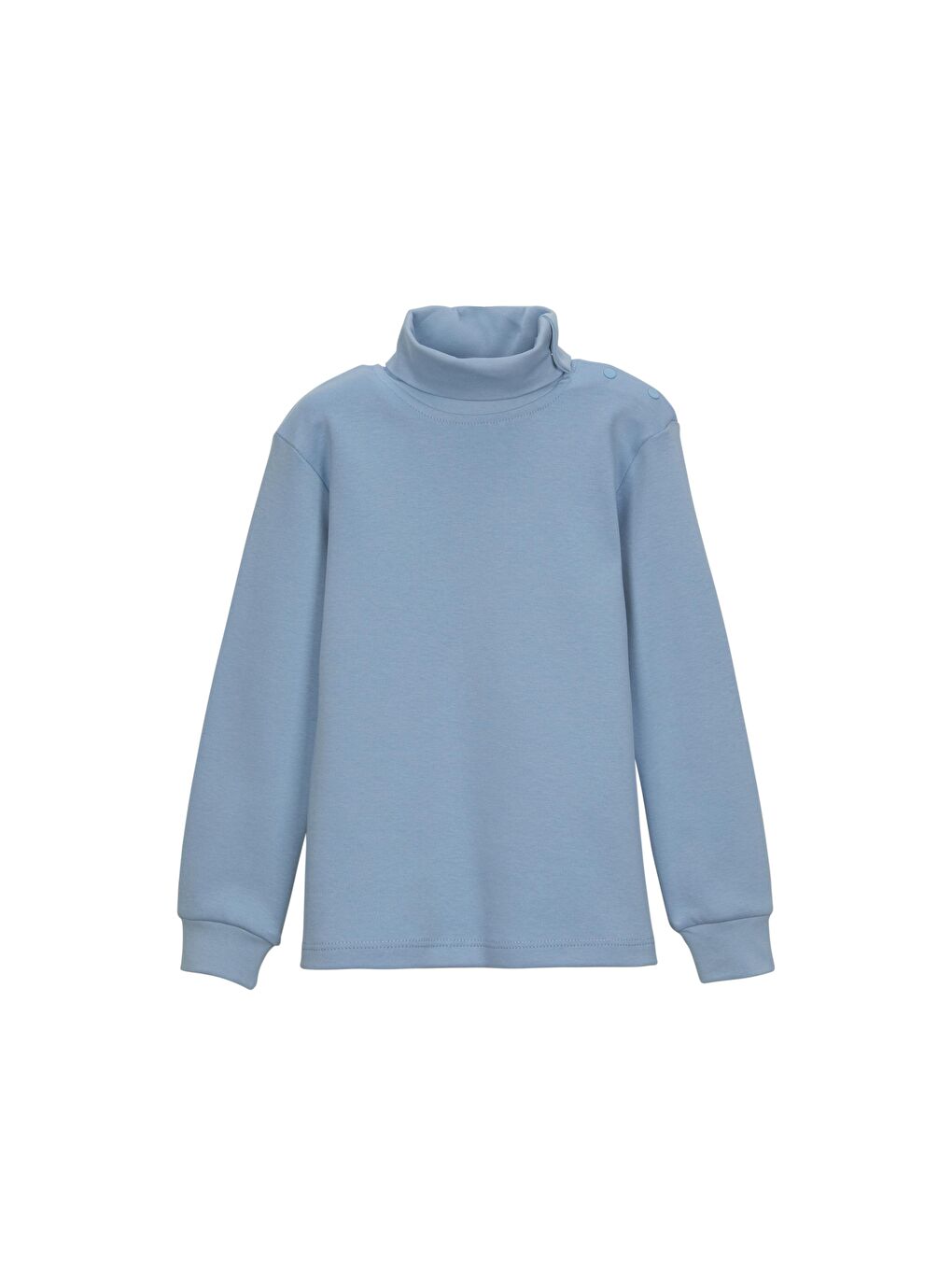 Koyu Mavi Kız Çocuk Tam Balıkçı Uzun Kol Çıtçıtlı Tişört