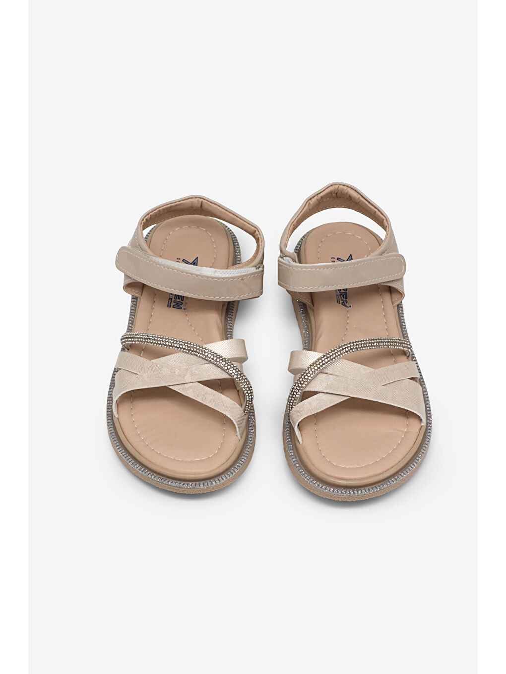 Kahverengi Çocuk Unisex Sedef Çoçuk Çarpraz Bağlı Sandalet