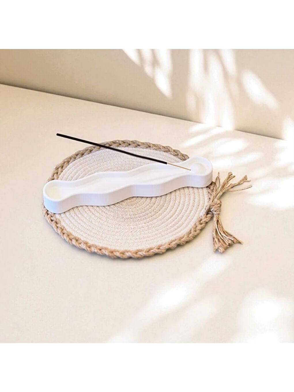 Beyaz Dekoratif El Yapımı Tütsülük-6