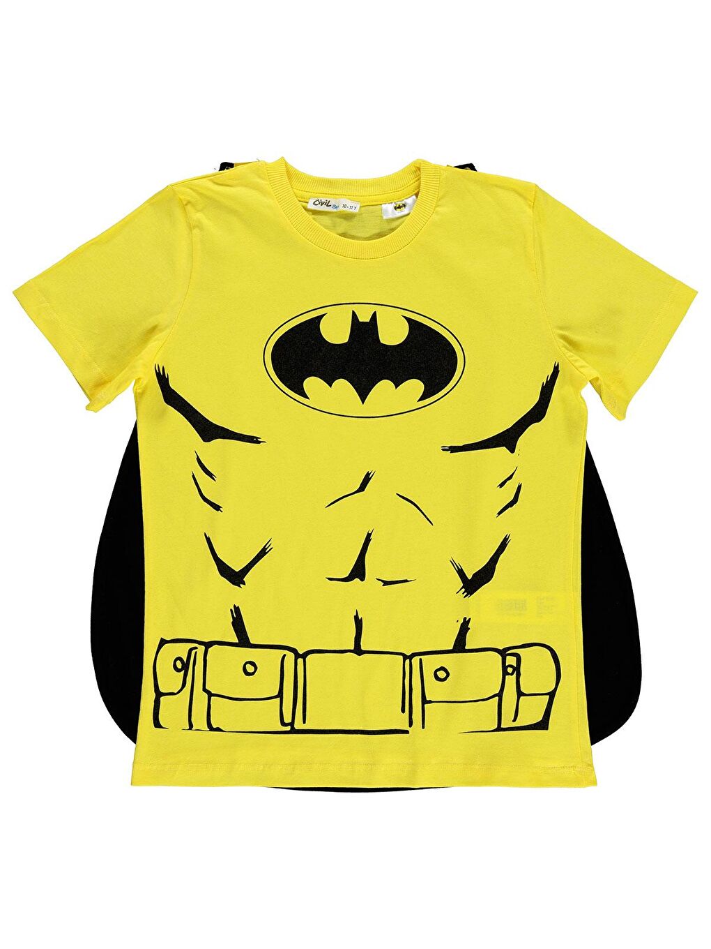 Batman Erkek Çocuk Pelerinli Tişört 10-13 Yaş Sarı