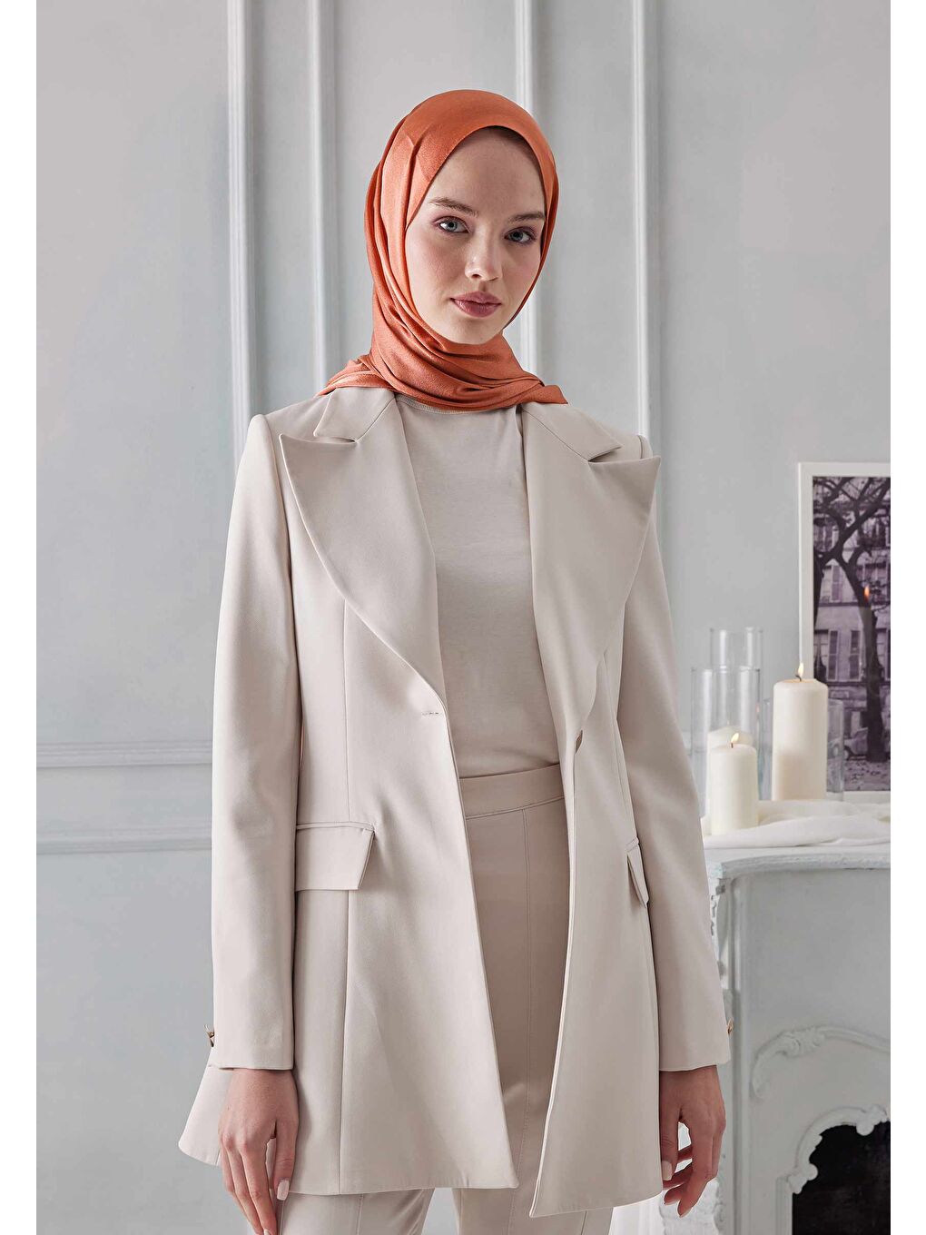 Kahverengi Janjanlı Şal Tarçın