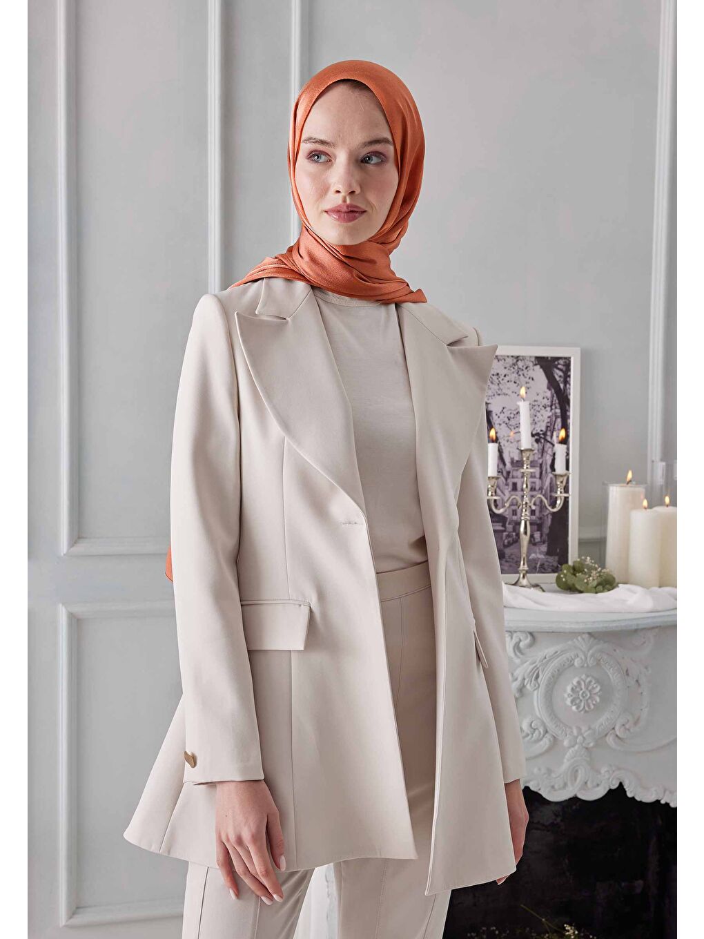 Kahverengi Janjanlı Şal Tarçın-1