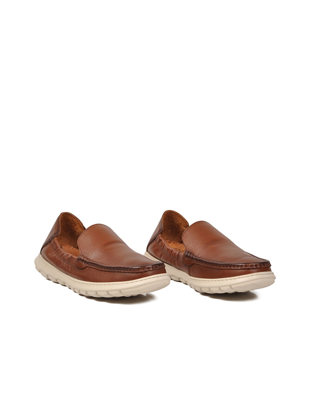 Kahverengi Taba Erkek Hakiki Deri Smart Casual Loafer Ayakkabı Hafızalı Rahat Taban Sensitive M599 M-2