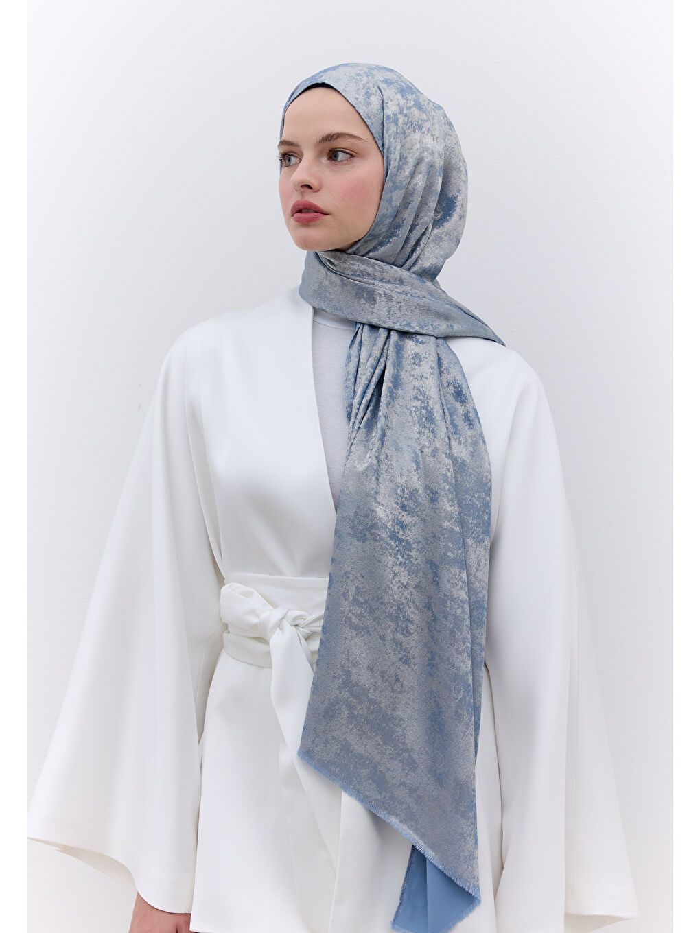 Luxury Shine Şal Gök Mavi