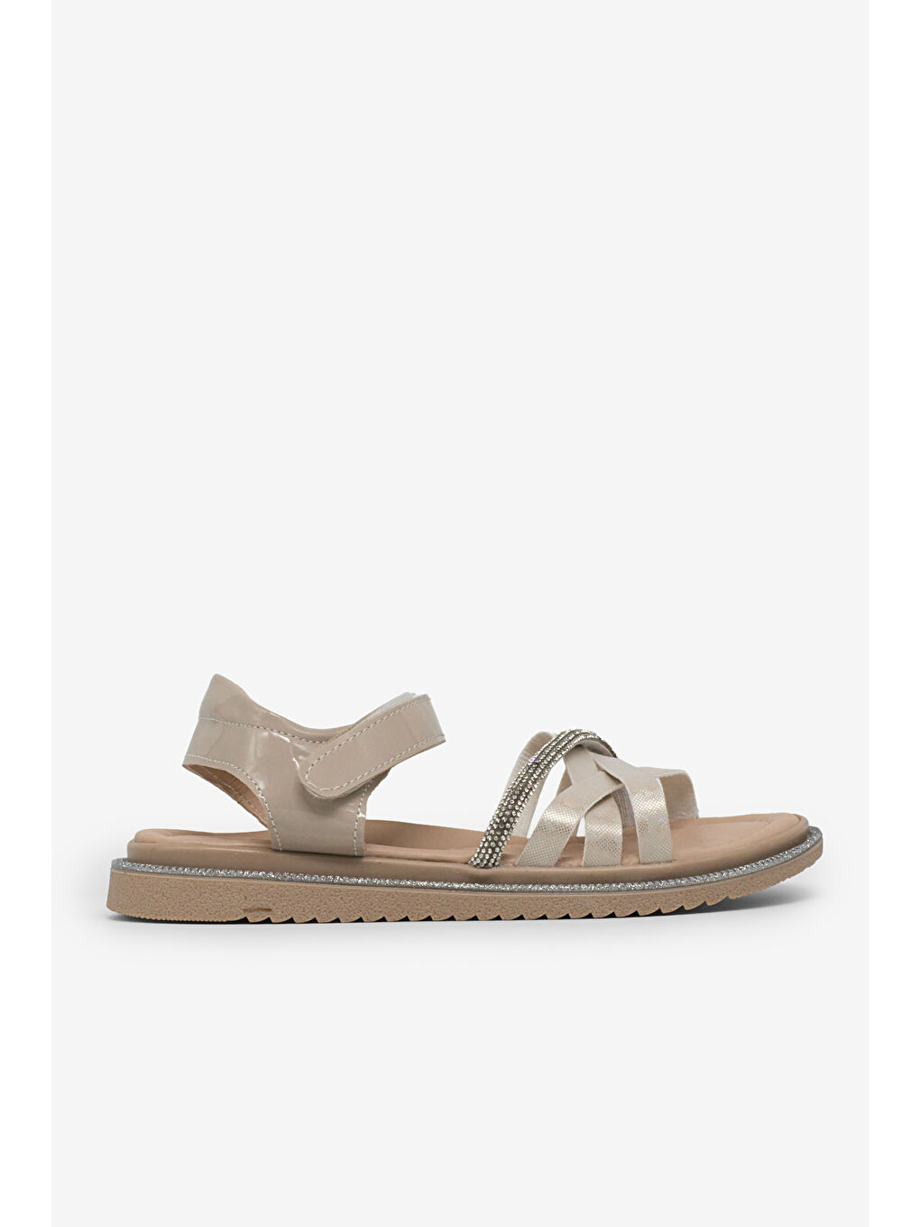 Kahverengi Çocuk Unisex Sedef Çoçuk Çarpraz Bağlı Sandalet-3