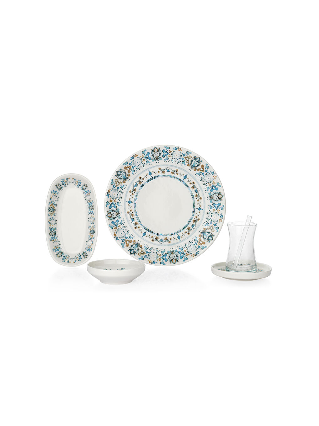 Emely Kahvaltı Takımı 32 Parça-Mavi