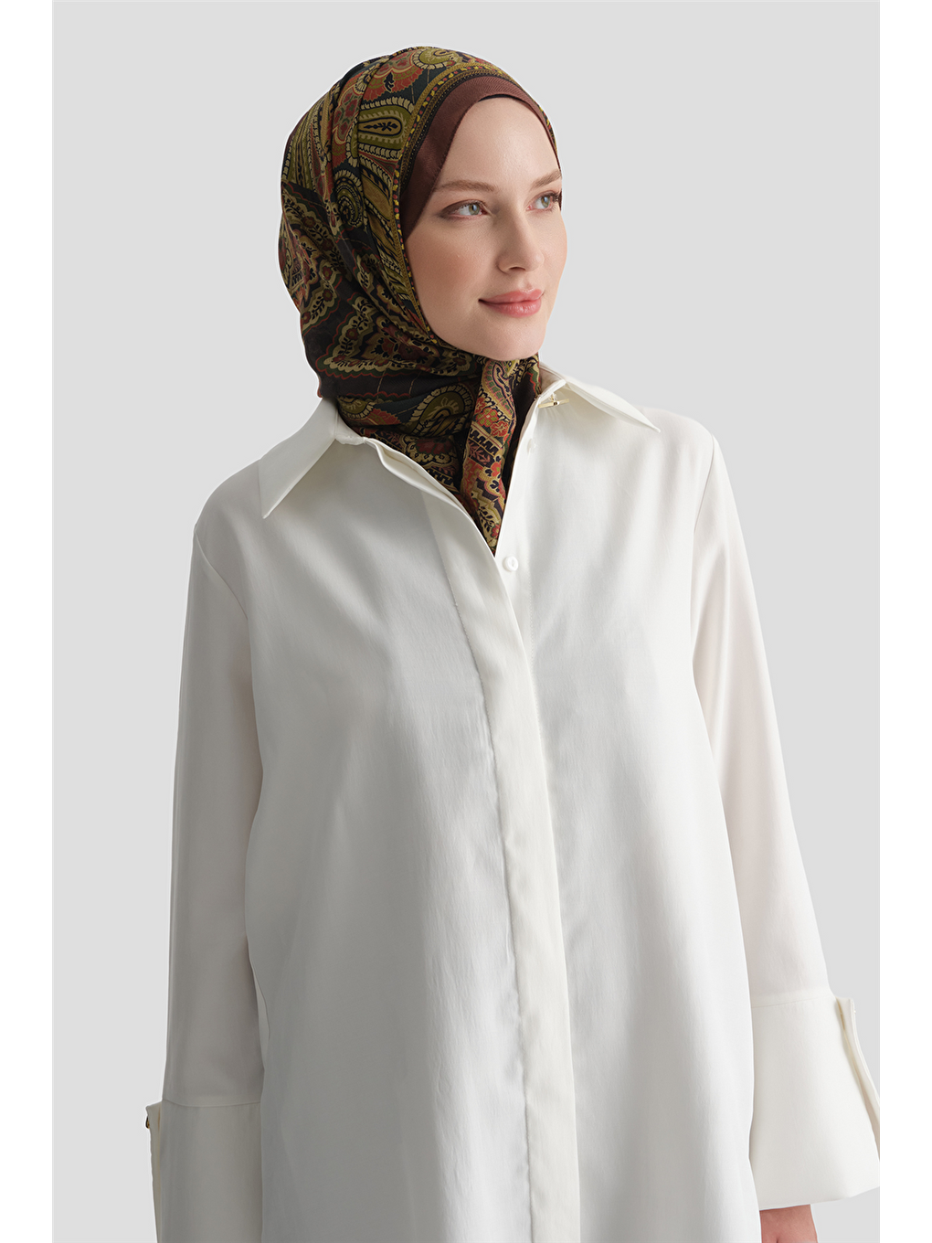 Geniş Manşetli Tunik Ekru-1