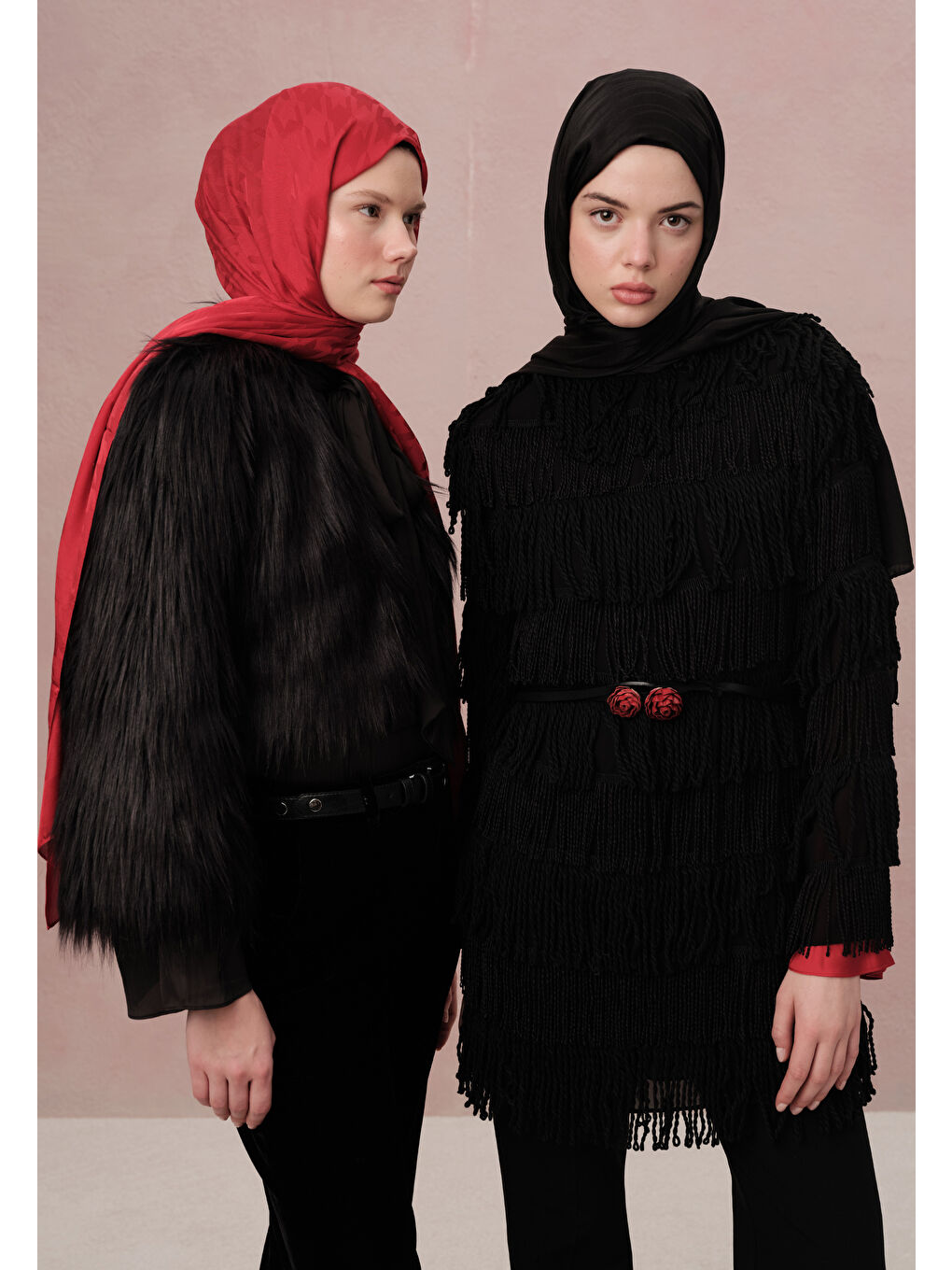 Kazayağı Jakarlı Şal Kırmızı-4