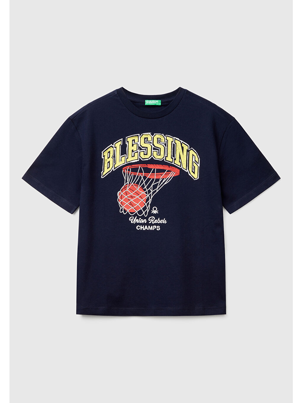 Erkek Çocuk Lacivert Slogan Baskılı T-Shirt