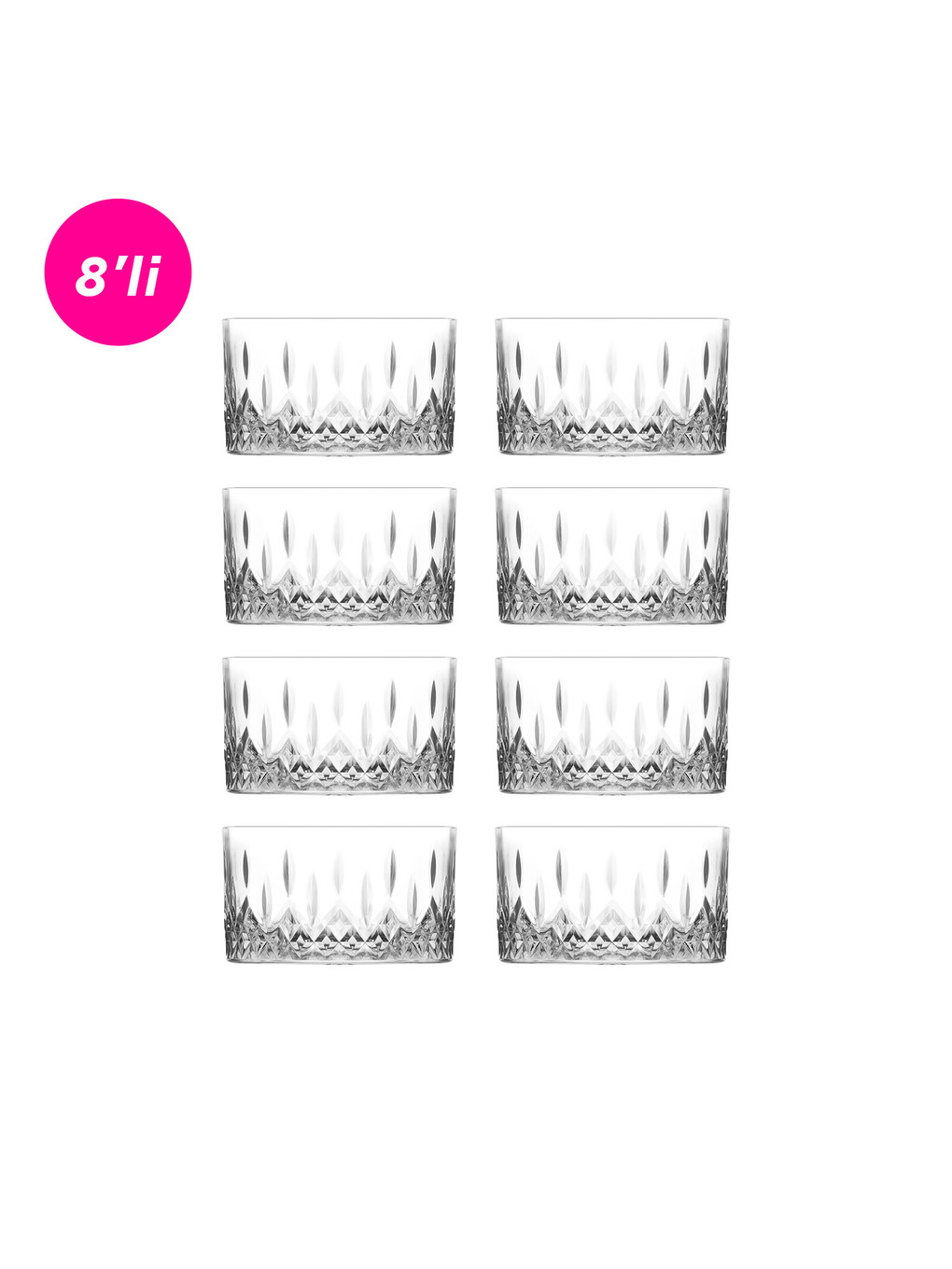 Renksiz Odin Cam Kahvaltı Kasesi 8'li Küçük Boy 260 Ml (çerez/meze Kasesi/tatlı Kasesi)