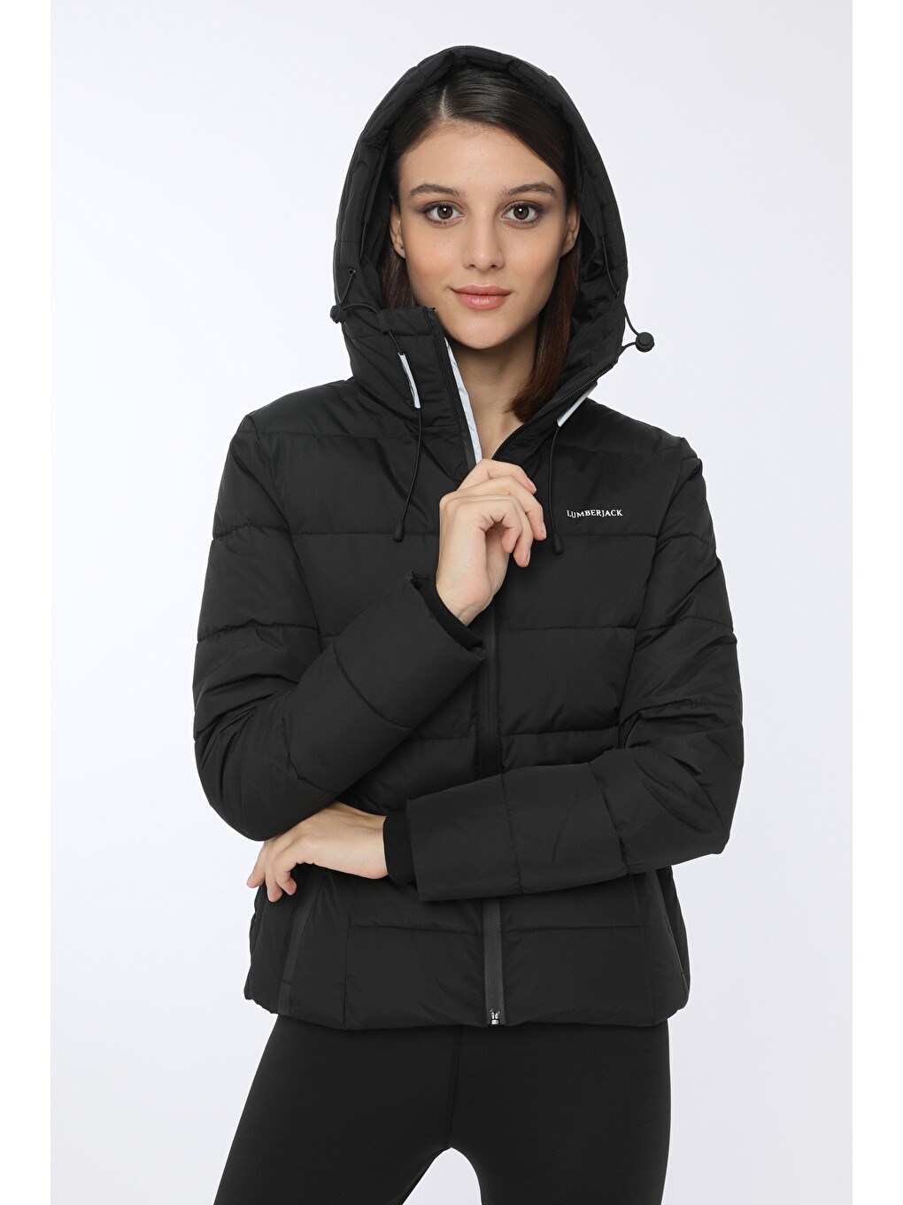 APRESKI COAT Siyah Kadın Kısa Kaban-2