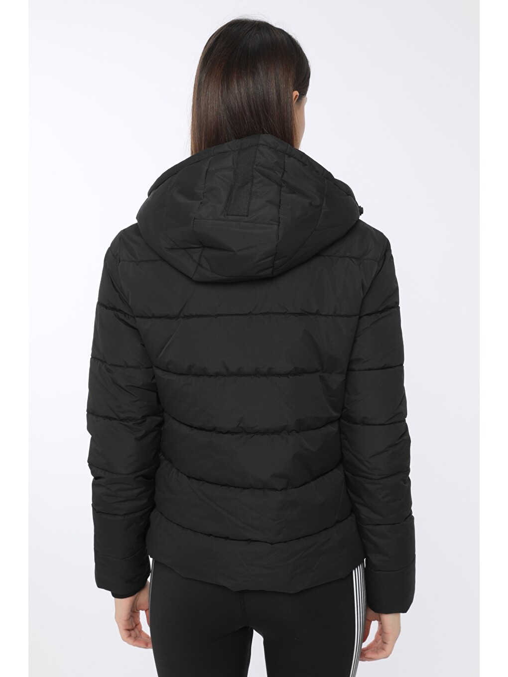 APRESKI COAT Siyah Kadın Kısa Kaban-4