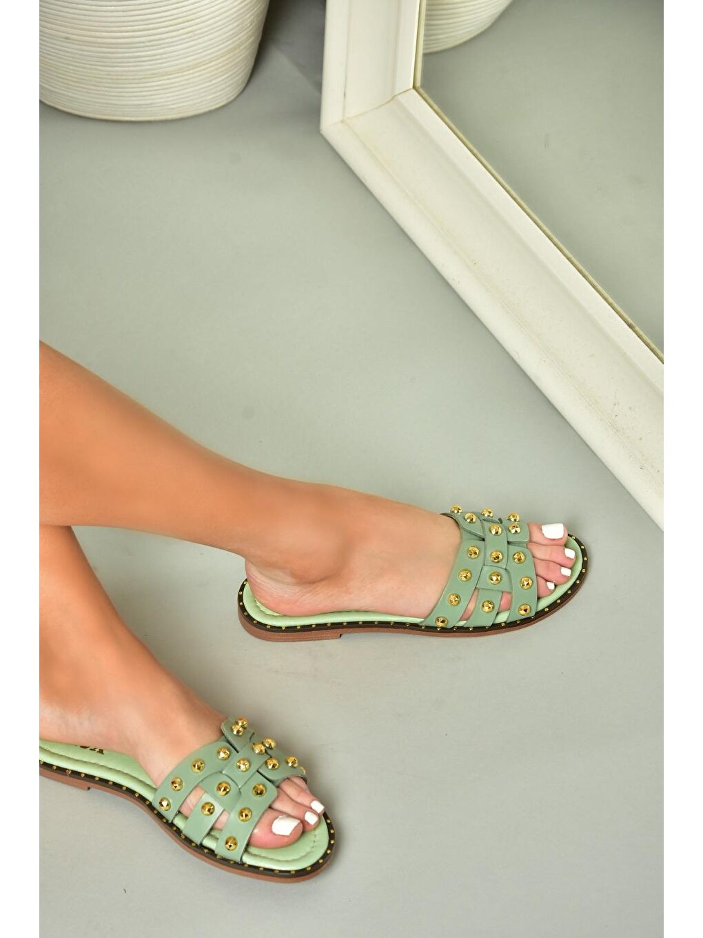 U2911000 Yeşil Kadın Terlik-1