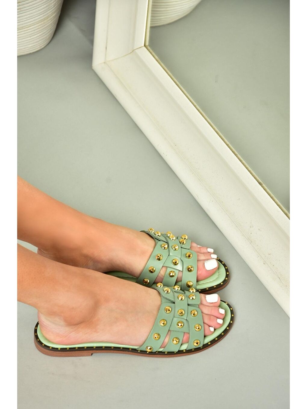 U2911000 Yeşil Kadın Terlik-2