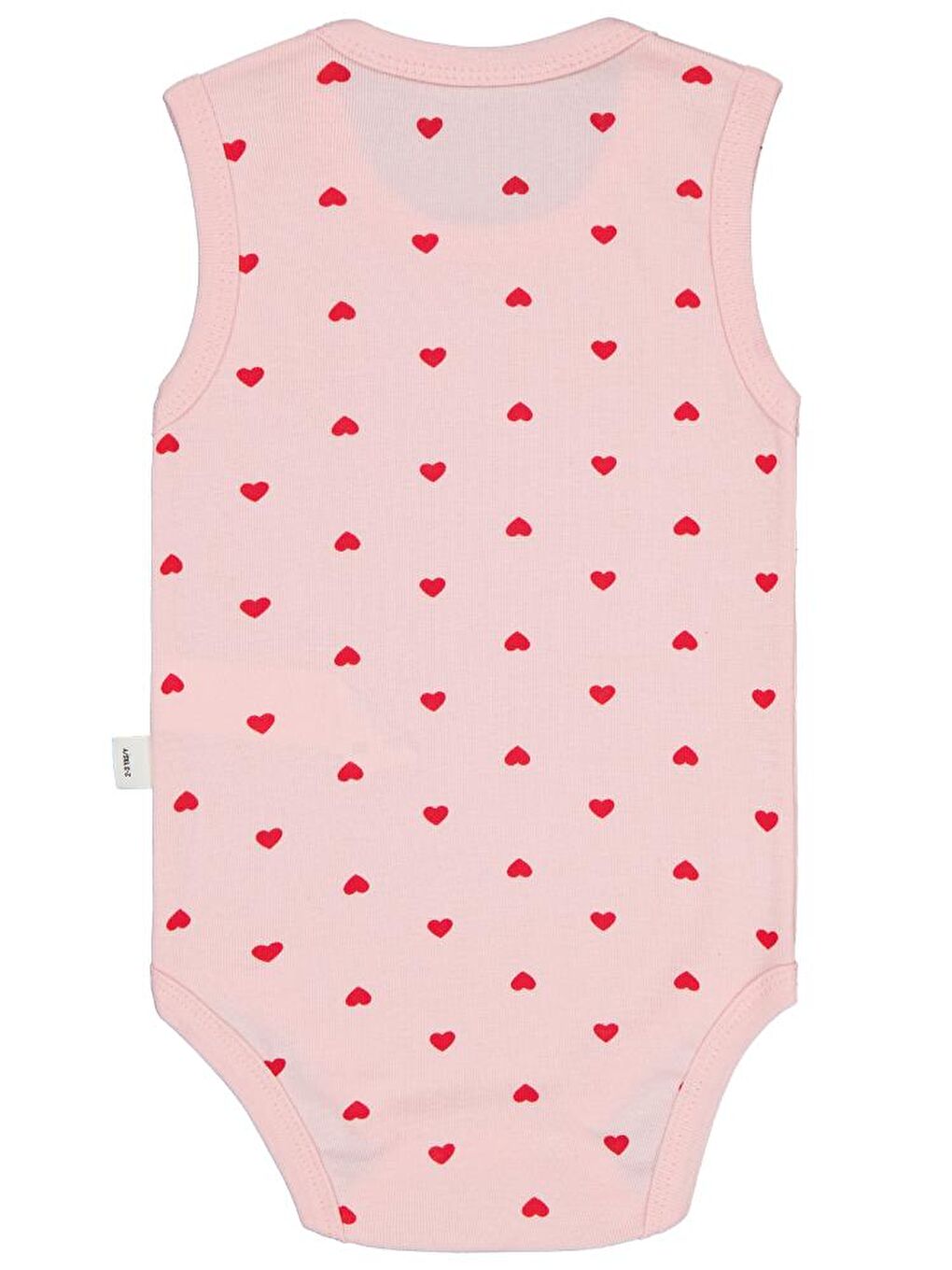 Baby Kalp Baskılı 1-36 Ay Çıtçıtlı Badi - Pembe 1-3 Ay-1