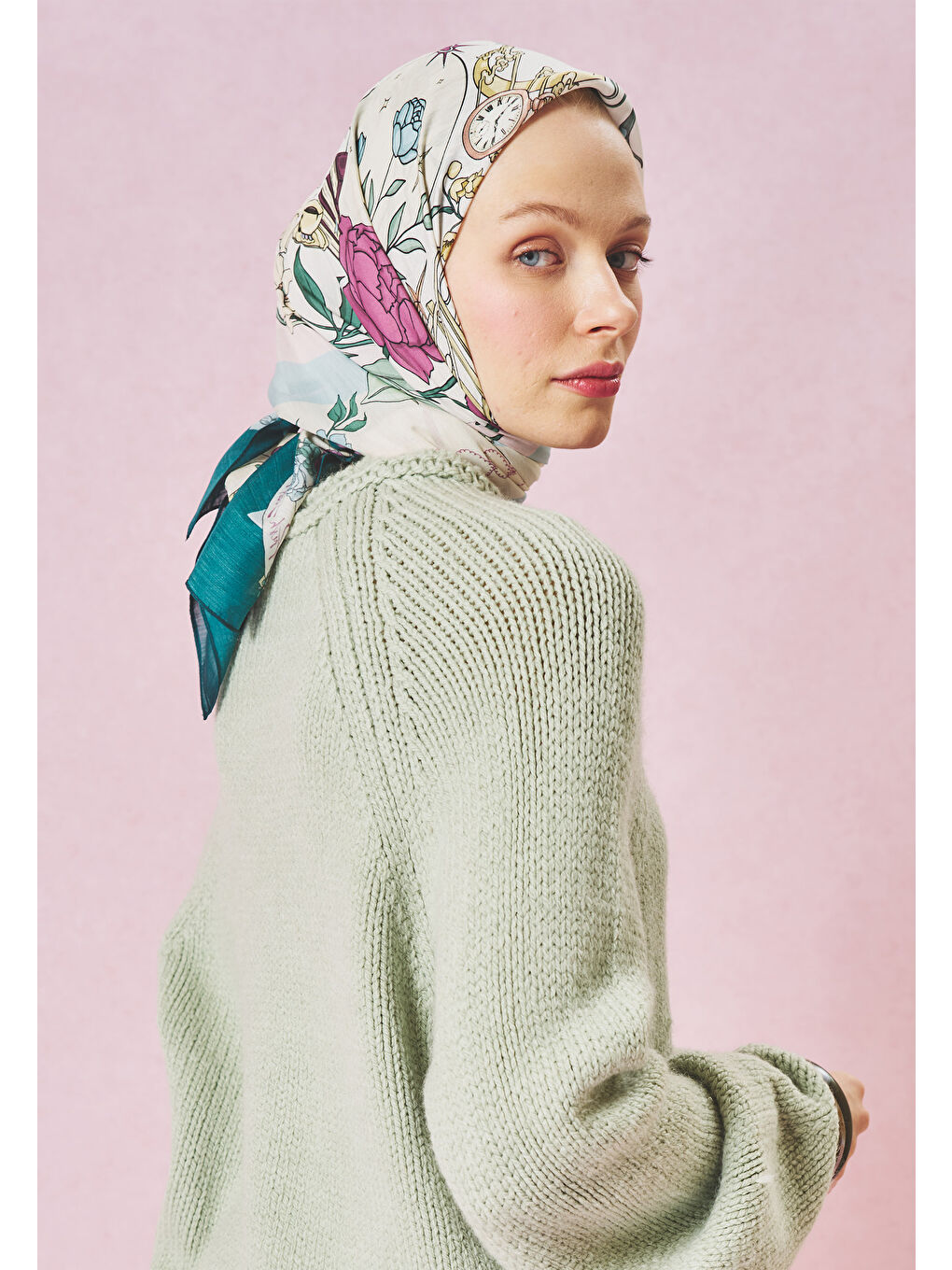 Karışık ONCE UPON A LOVE DESEN FLOŞ VİSKON EŞARP LILAC DREAM-1