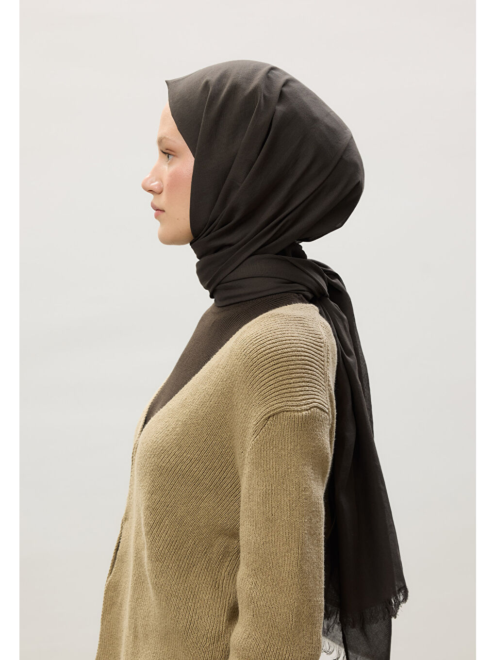 Siyah İnce Pamuk Vual Şal Kömür-2