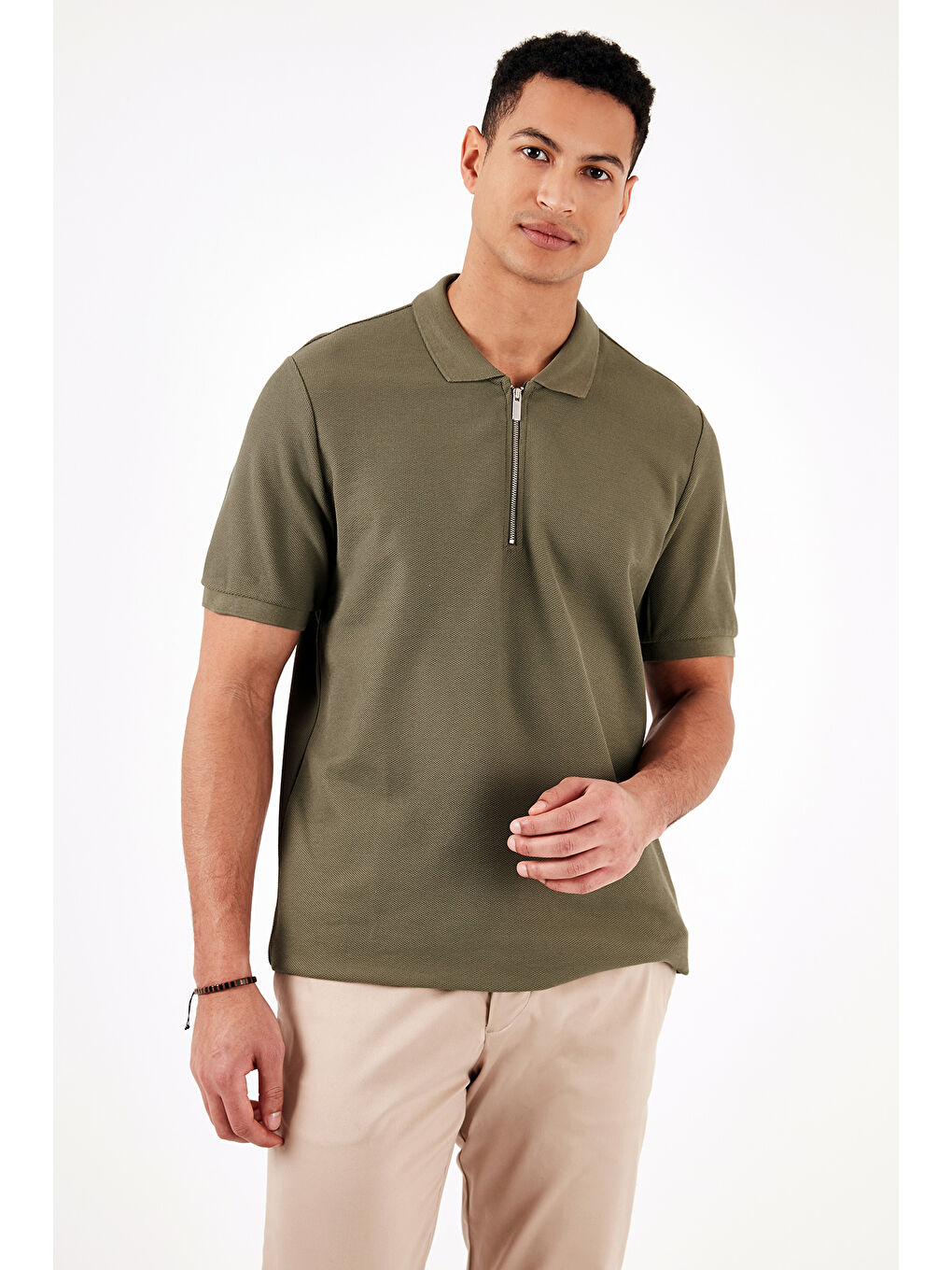 Siyah Pamuklu Regular Fit Yarım Fermuarlı 3'lü Paket Polo Yaka %100 Pamuk Tişört 5902434S3-3