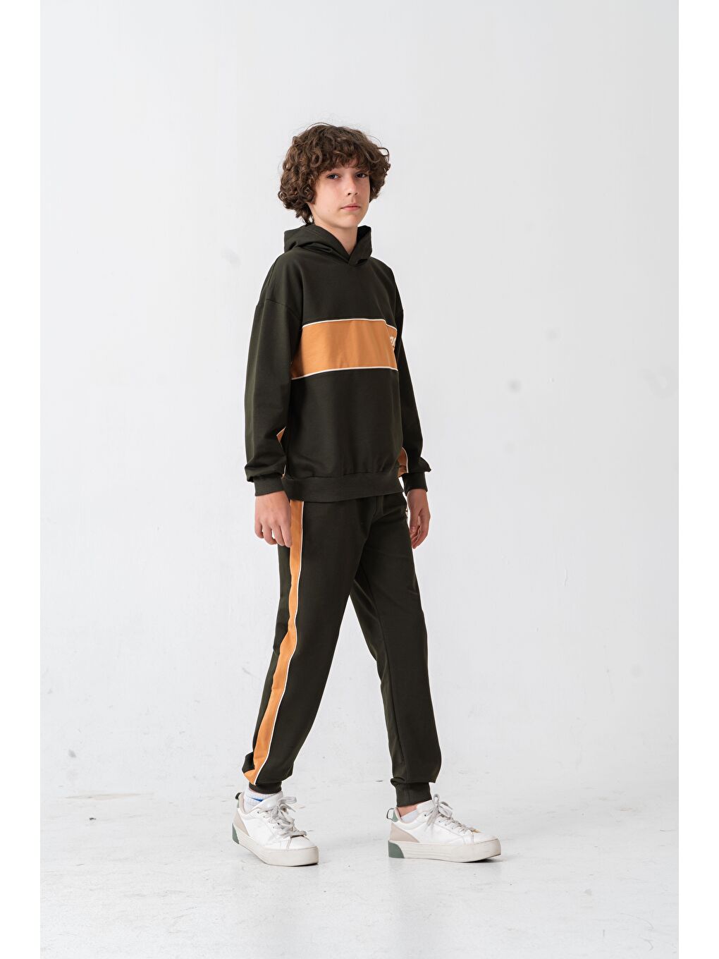 Haki Soul Fater Great Mental Attitude Baskılı Erkek Çocuk Alt Üst Eşofman Takımı-3