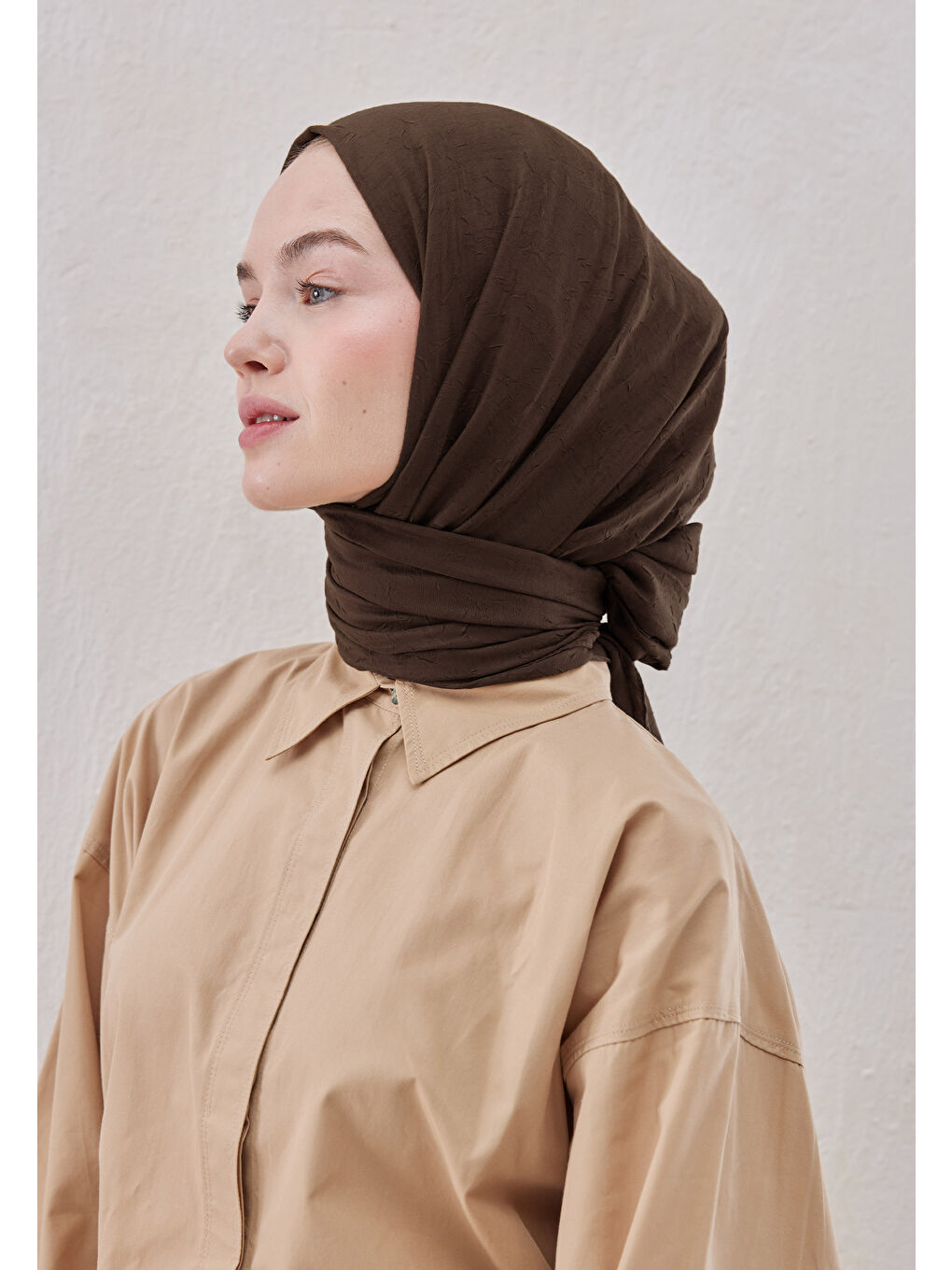 Kahverengi Bambu Şal Koyu Kahve