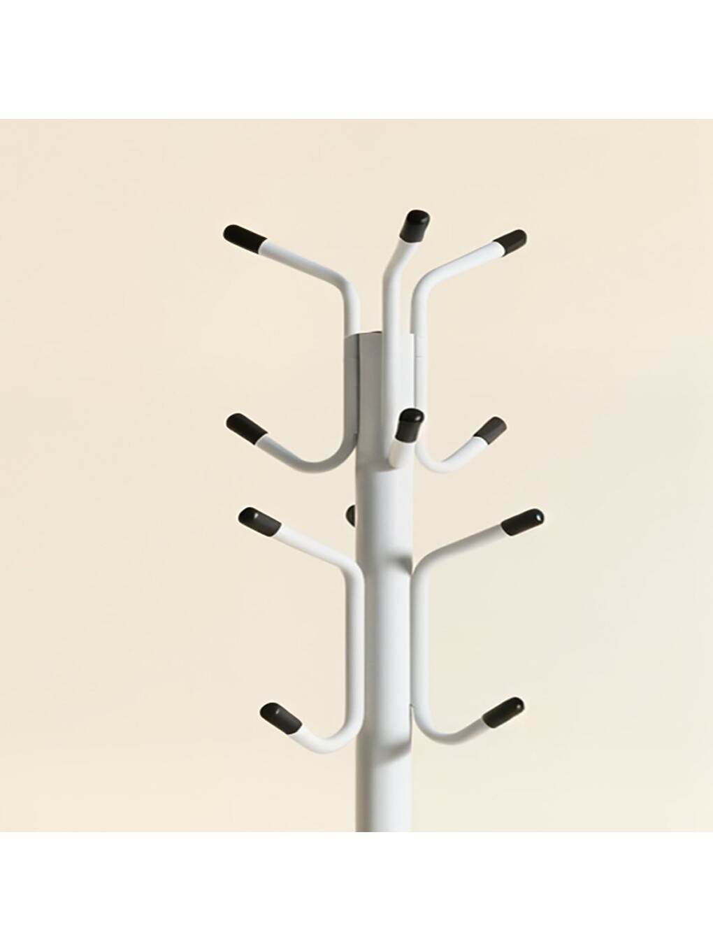 Viona 12 Askılı Metal Ayaklı Portmanto Beyaz 161 Cm-2