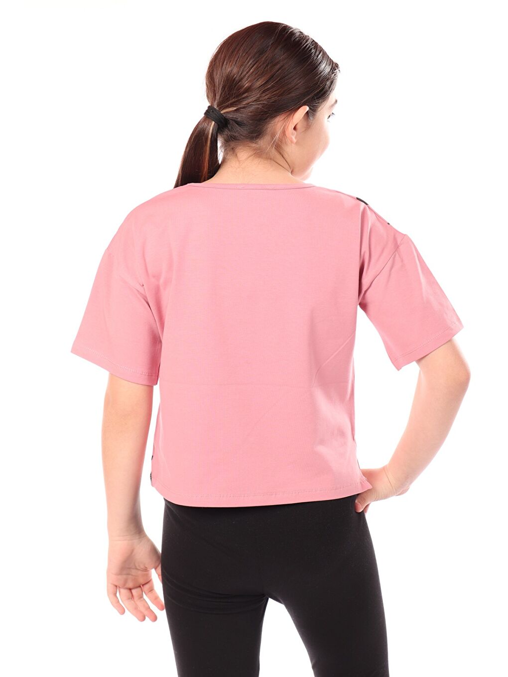 Pembe Kız Çocuk Baskılı Tişört-1